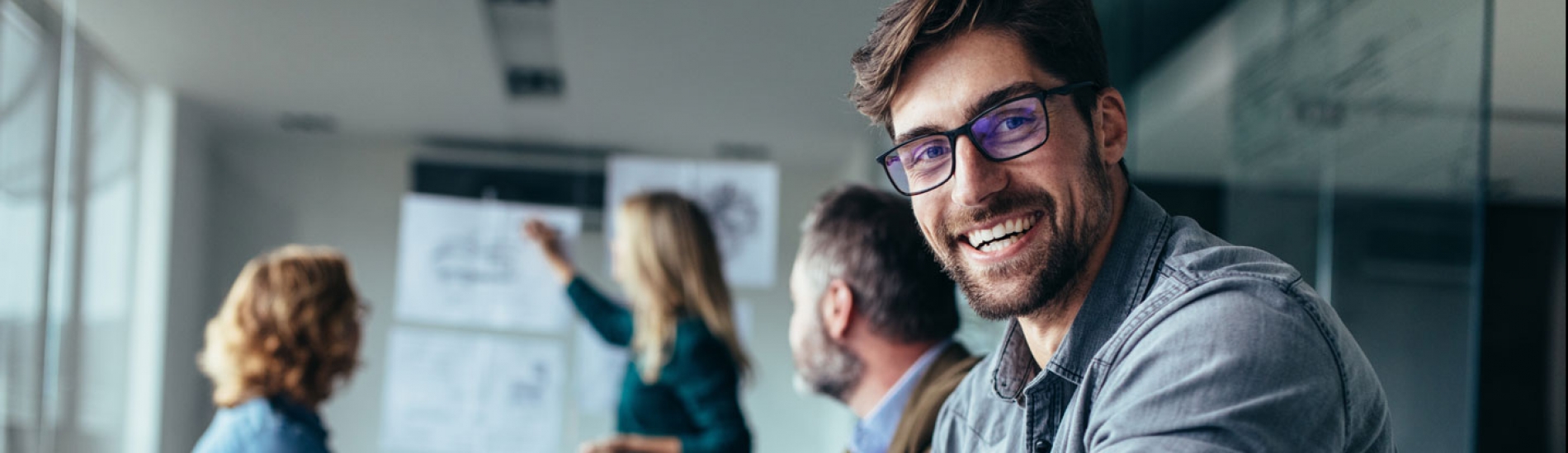 smiling man in an office